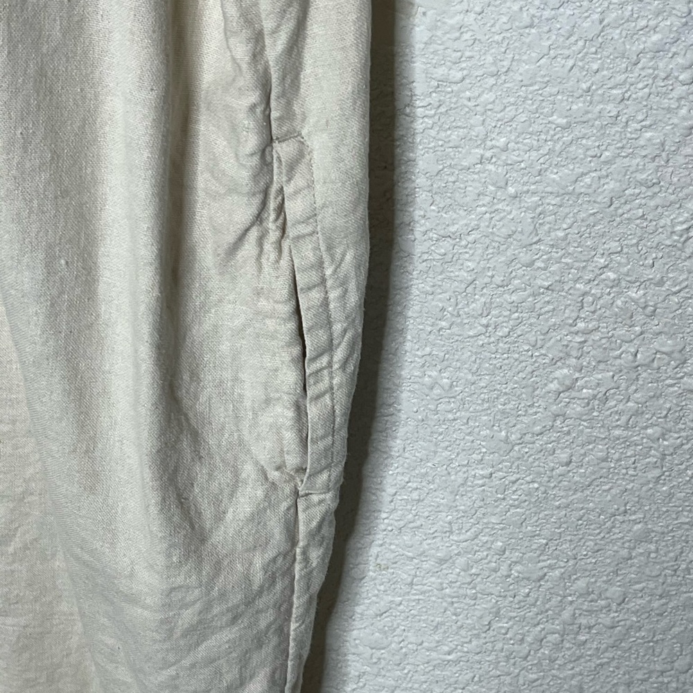 Old Navy Linen Blend Cream Colored Dress Sz Large - Picture 3 of 9
